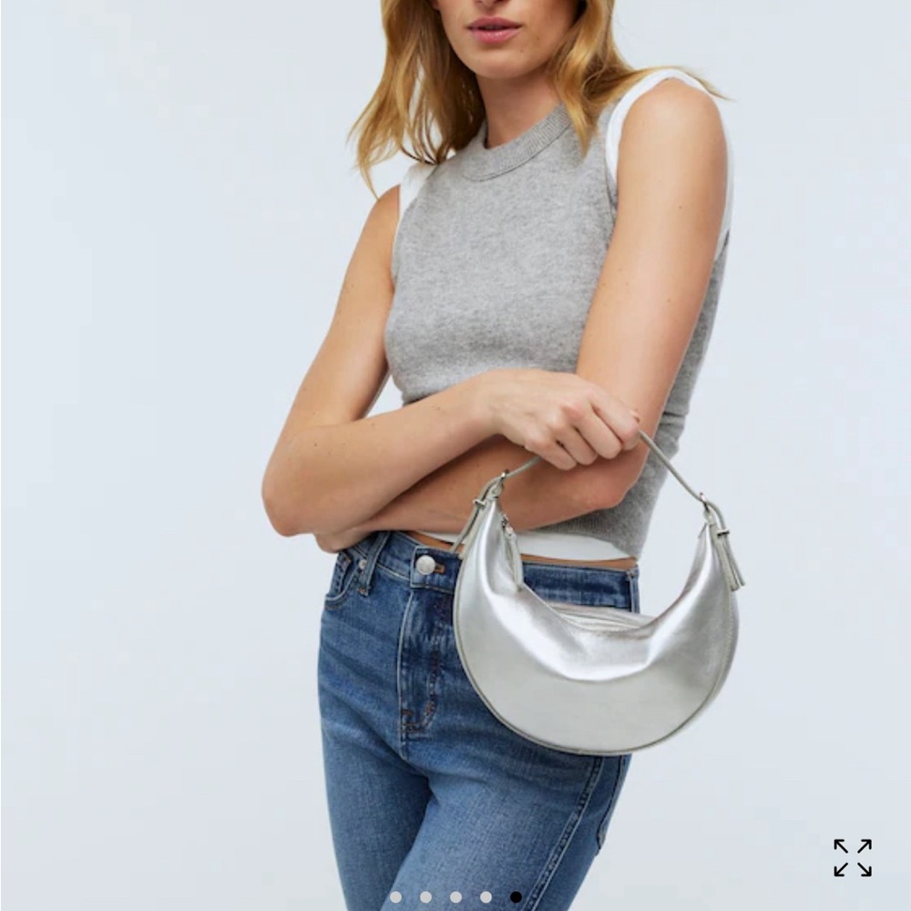Madewell Silver Metallic Shoulder Bag or clutch